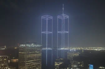 2,977 Drones Illuminate New York Harbor in Powerful 9/11 Tribute